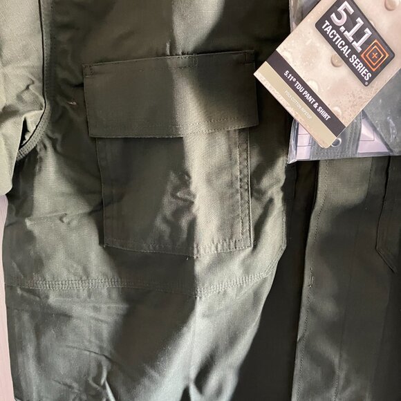 511 TACTICAL Short Sleeve Cotton Shirt Military Green Heavyweight Size Large. - Picture 3 of 14